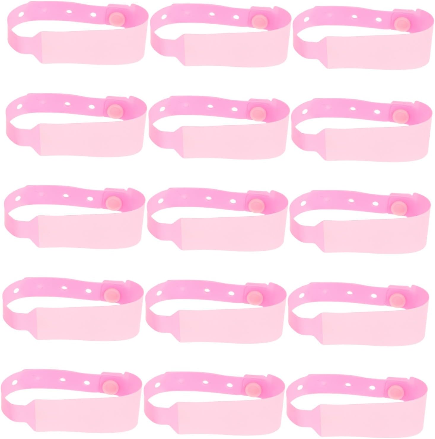 FUOYLOO 100pcs Disposable PVC Patient Identification Wristbands for Adults and Elderly, Pink Id Bands with Write-on Feature, Minimize Skin Irritation for Inpatient Care and Hospitals