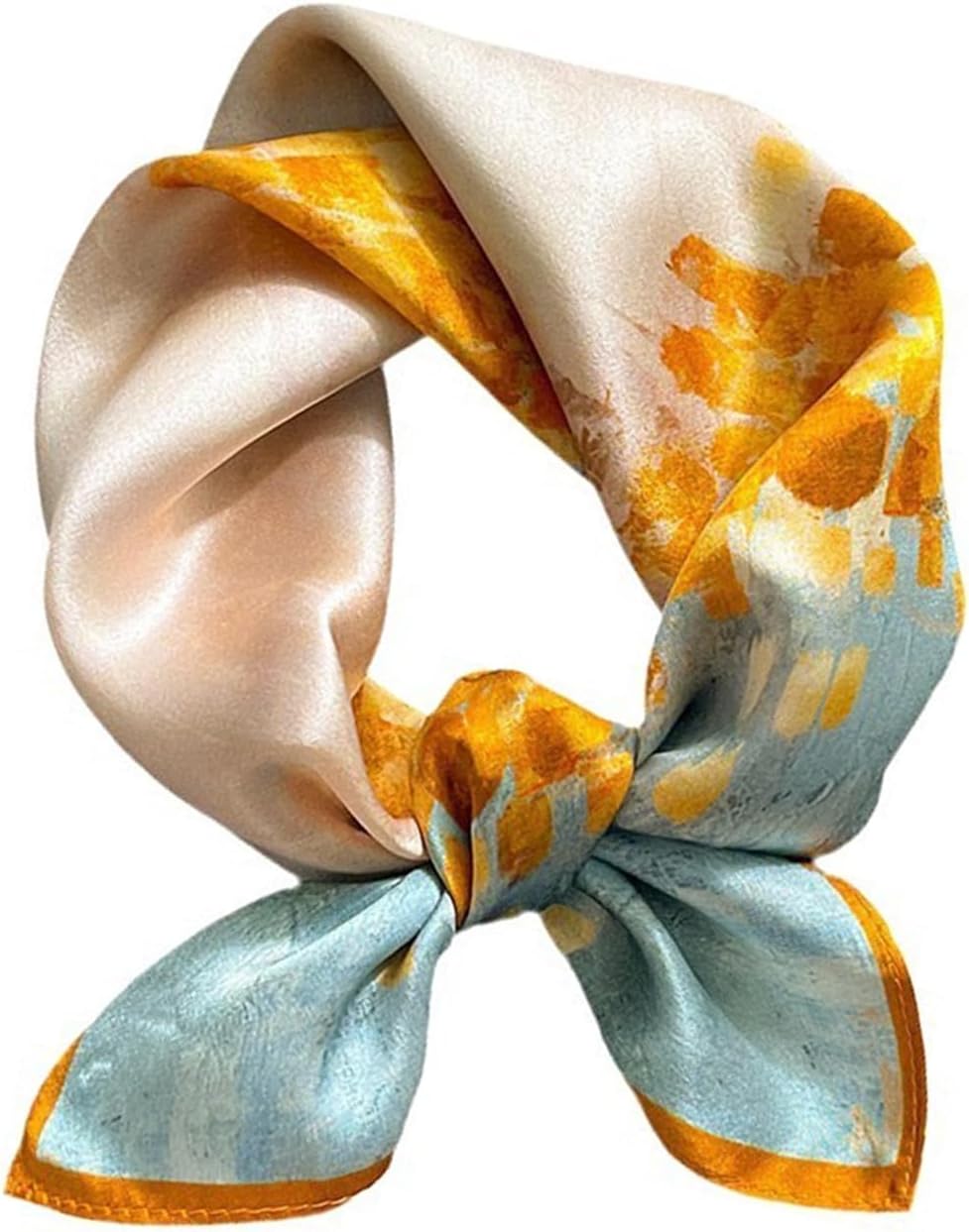 ANDANTINO 100% Real Mulberry Silk Scarf -21'' x 21''- Lightweight Neckerchief –Women Men Small Square Digital Printed Scarves
