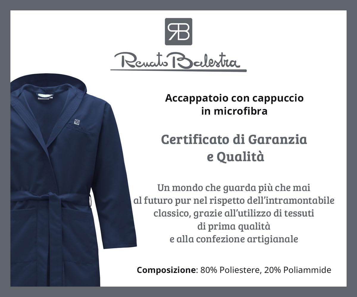 Renato Balestra Accappatoio Microfibra Uomo Donna Unisex con Cappuccio Limited Edition