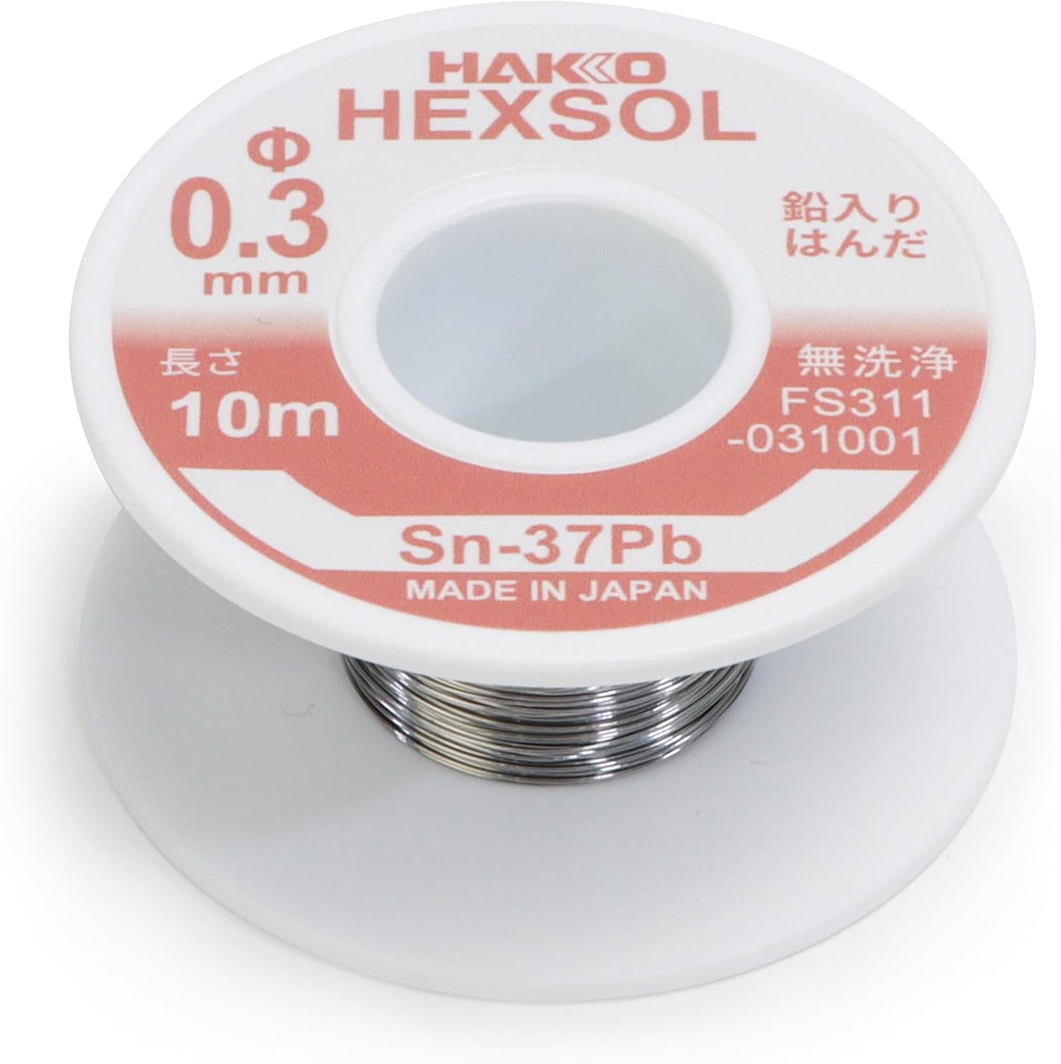 Hakko FS311-031001 SN-37PB Leaded Crystalline Solder 0.01 x 32.8 ft (0.3 mm x 10 m)