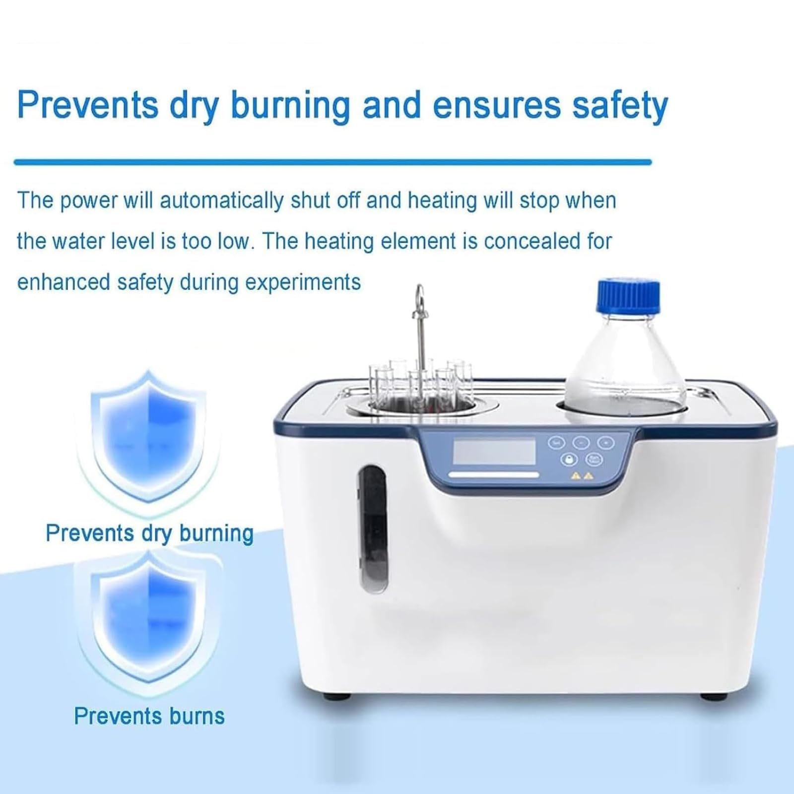 Baño María Digital De Laboratorio, Calentador Termostático RT-100 ℃ Dispositivos De Calentamiento De Laboratorio, Interior De Acero Inoxidable De 5 L, Temporizador De 1 Min a 99 H 59 Min, Protección
