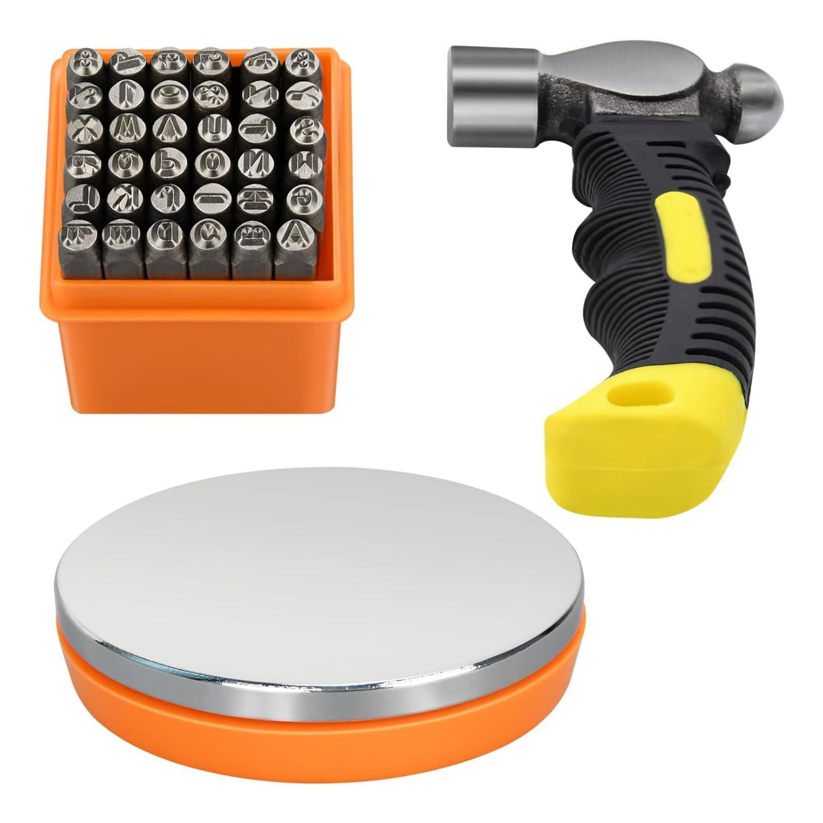 Robusto set strumenti per stampaggio metallo per la creazione gioielli con impugnatura ergonomica e custodia Punzoni in metallo resistenza