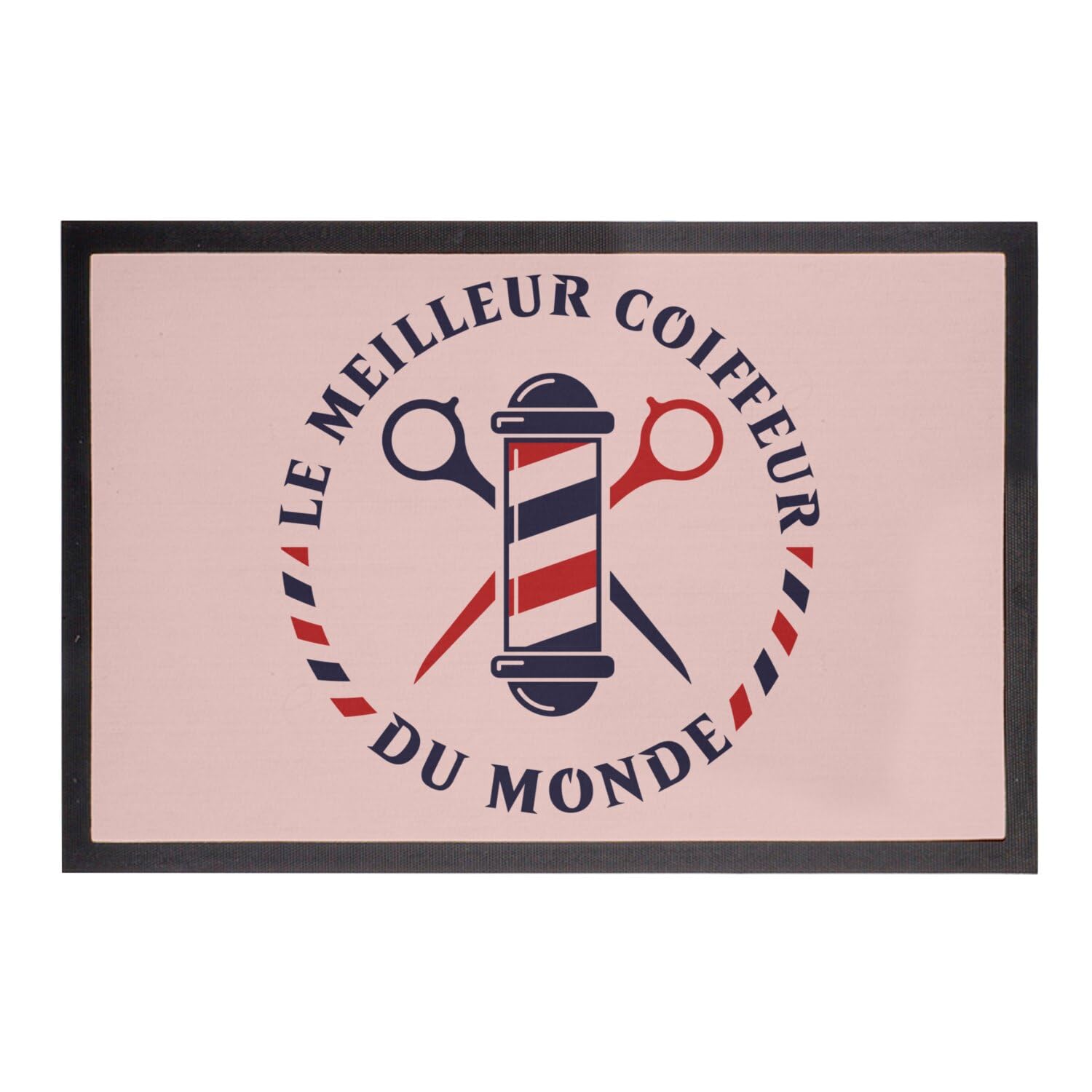 Paillasson rose salon de coiffure 60x40 cm tapis barbier