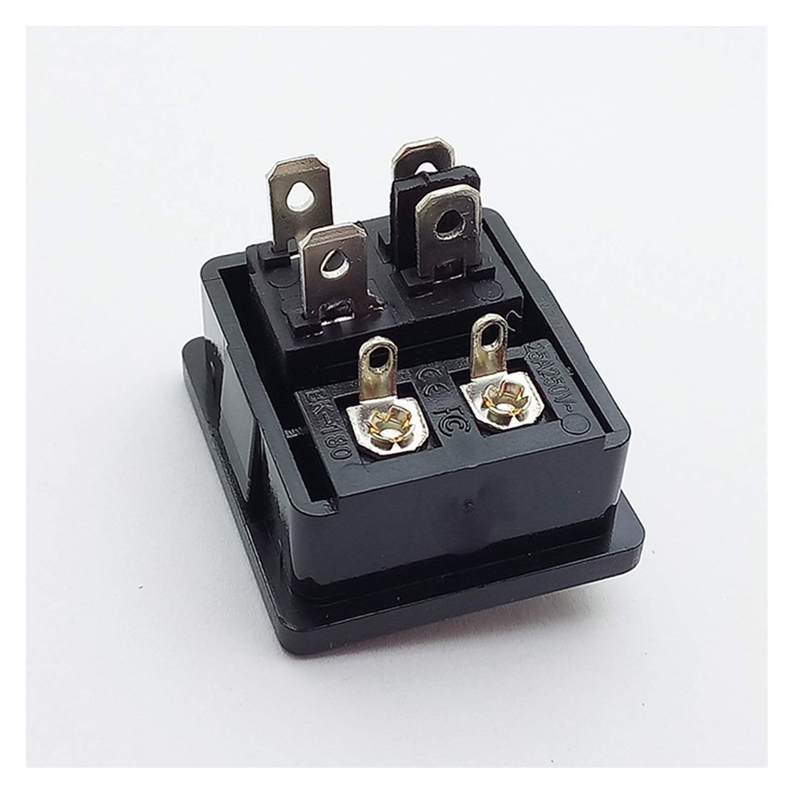Interruptor basculante Conector de toma de interruptor de alimentación de 4 piezas, interruptores basculantes, interruptor con 3 pines o 4 pines, adaptadores de alimentación de montaje en panel (Colo
