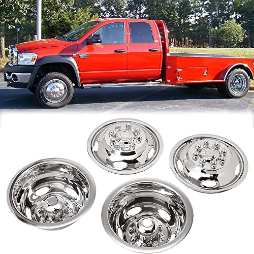Puermto 4pcs 17inch Protective Polished Stainless Steel Dually Wheel Simulators ...