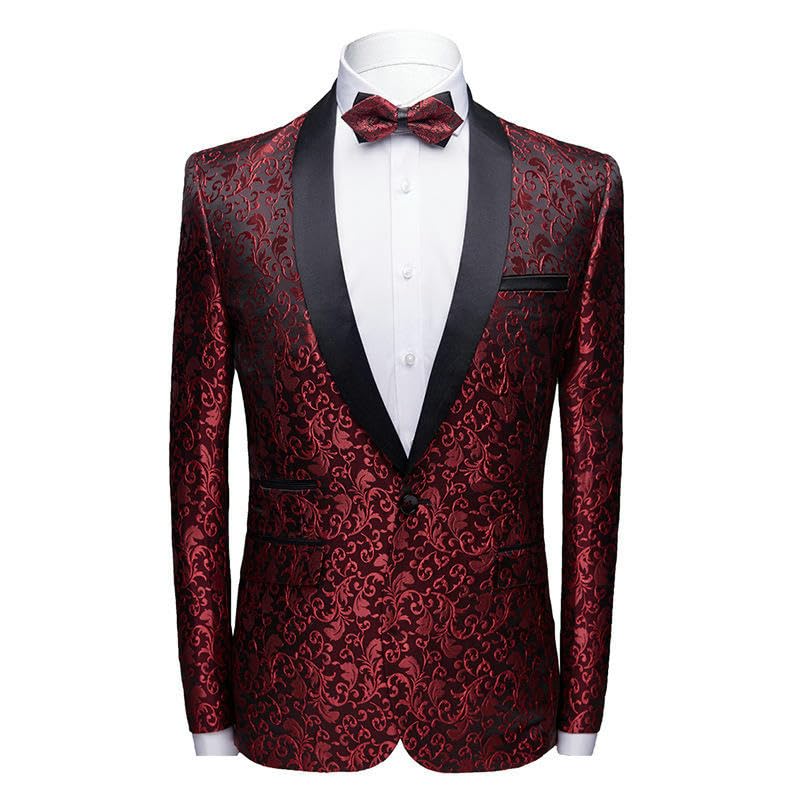 Blazer à fleurs pour homme coupe ajustée soirée chic et scène - 6