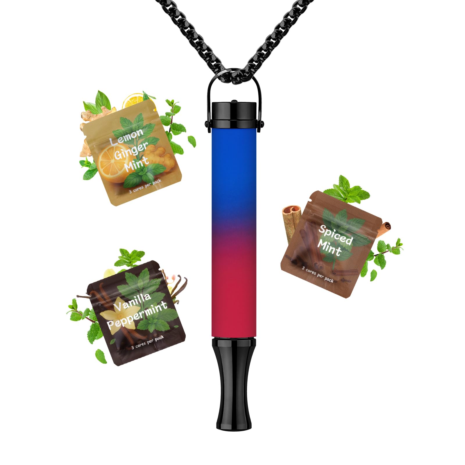 Breathing Necklace for Anxiety Adults, Adjustable Airflow Aroma