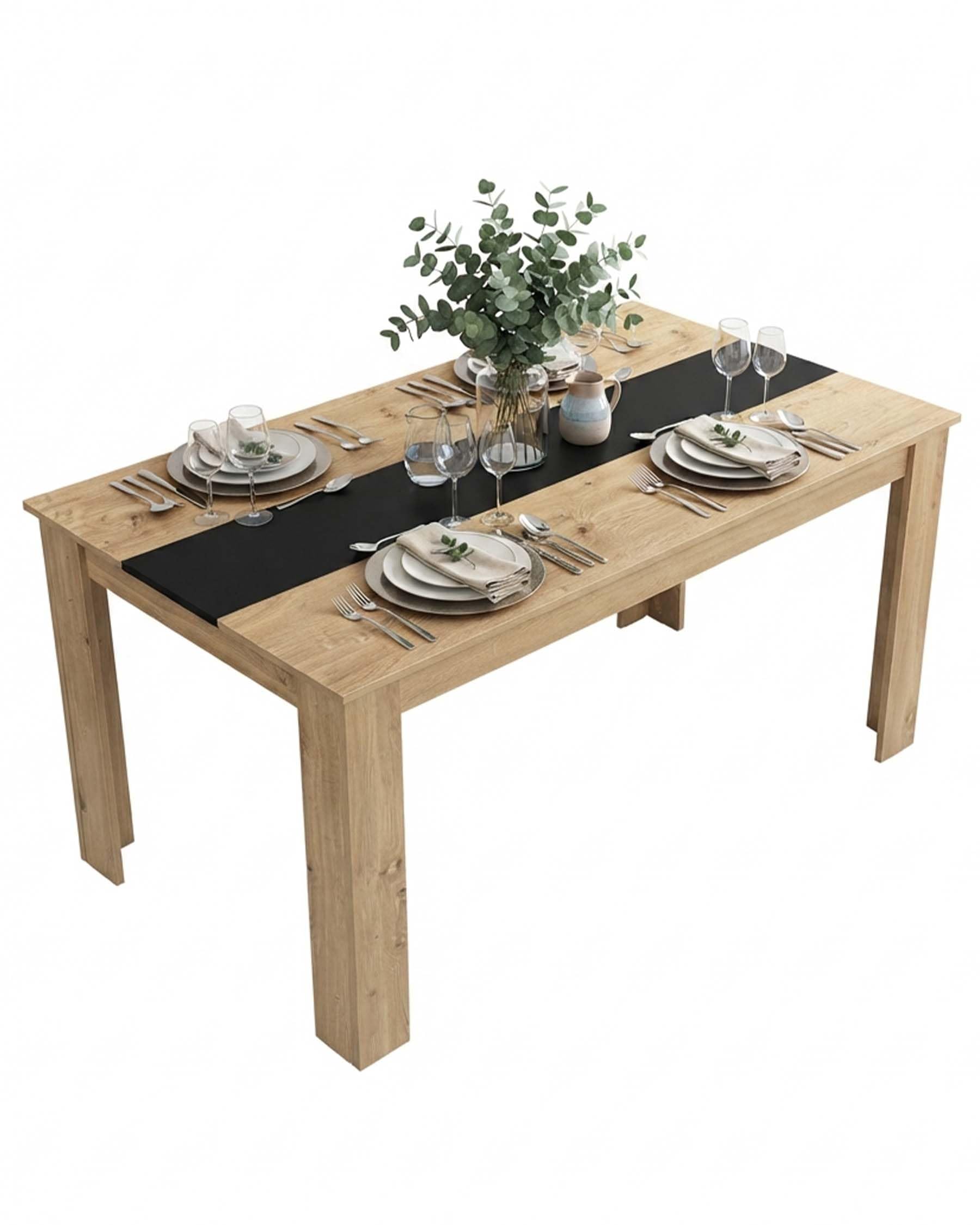 Tavolo da pranzo in legno, 140 x 70 cm, tavolo da cucina, tavolo da