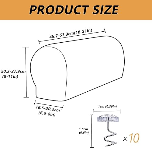 Miniatura 6 de 2 fundas para reposabrazos de sofá, protector antideslizante para sofá, silla reclinable, gris claro