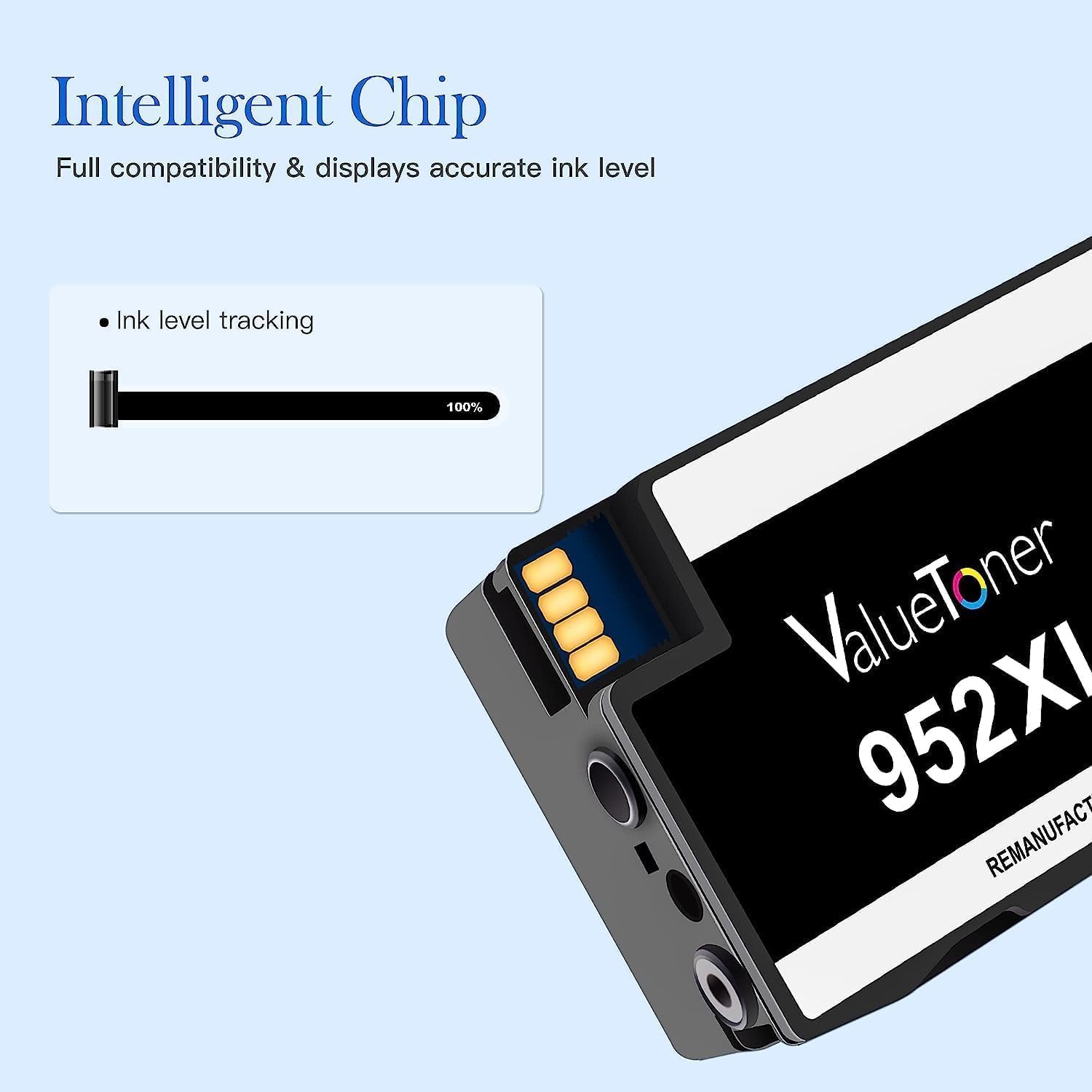 Valuetoner 952XL Black High-Yield Ink Cartridge for HP 952XL HP952 HP952XL Replacement for HP 952 XL Ink Cartridges for HP Printers OfficeJet Pro 8710 8720 7740 8210 8715 8740 7720 8702(2-Pack, Black)