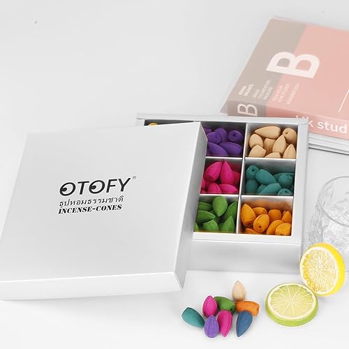 Miniatura 6 de OTOFY Conos de incienso de reflujo para fuente de humo aromático de cascada, neblina, un juego de 180 piezas con 9 conos de aroma de cascada de