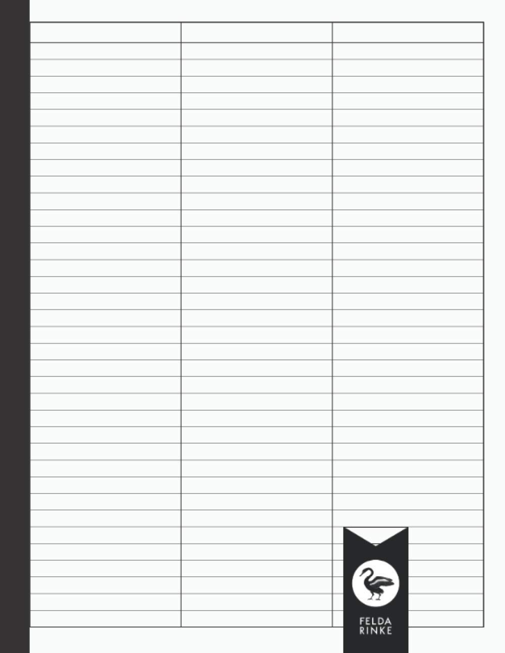 3 Column Notebook: Medium Ruled | 8.5" x 11" | 110 Pages - 55 Sheets | 3 Columns