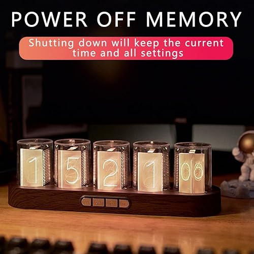 Miniatura 5 de Reloj de tubo de imitación Nixie Reloj creativo RGB 16 millones de colores, ajustes de modo con embalaje de caja de regalo puede ser 01 01