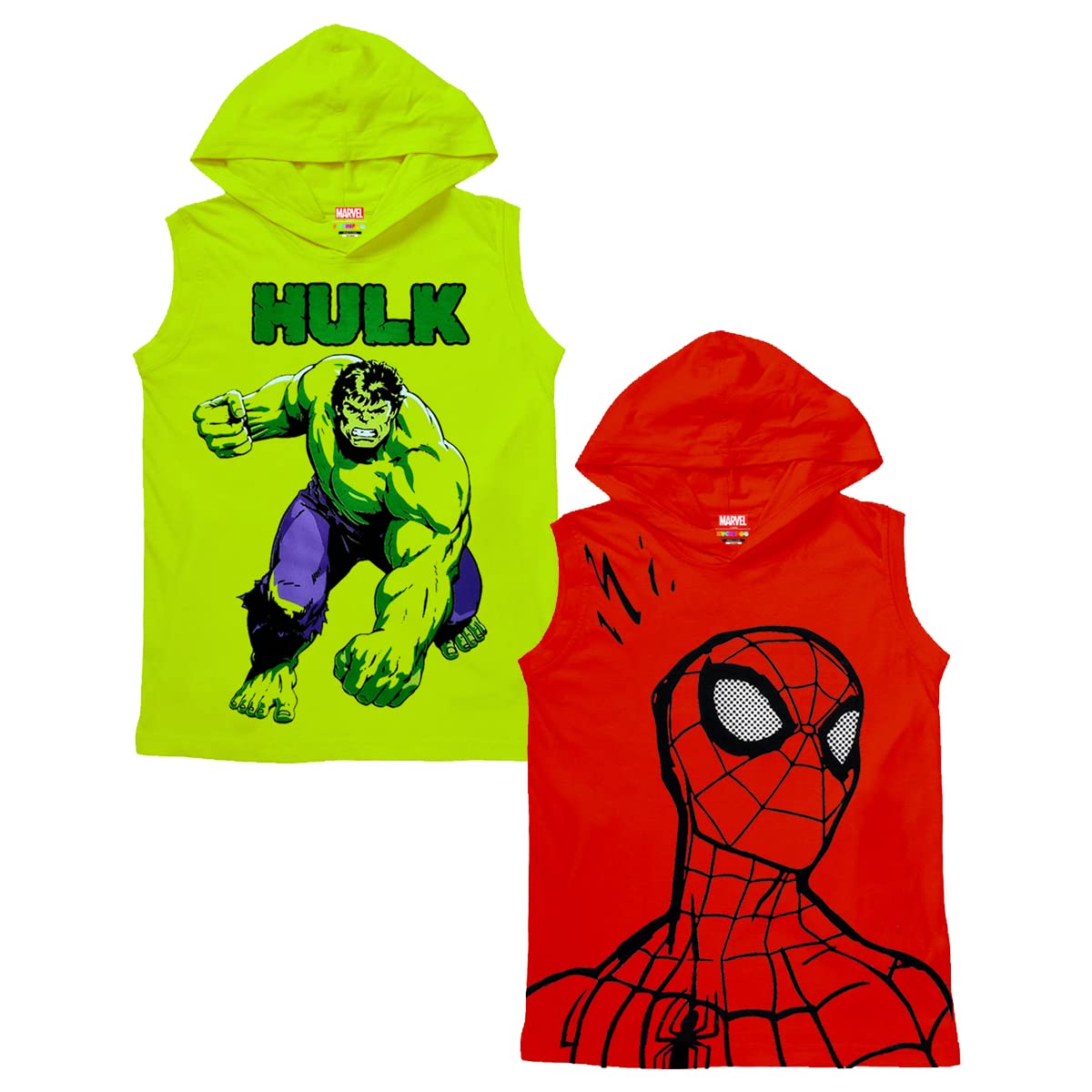 Kuchipoo© Marvel Boys Sleeveless Hooded Regular Fit T-Shirt