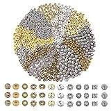 Embalaje: Un total de 600 cuentas espaciadoras de 12 estilos, dos colores de oro antiguo y plata antigua.