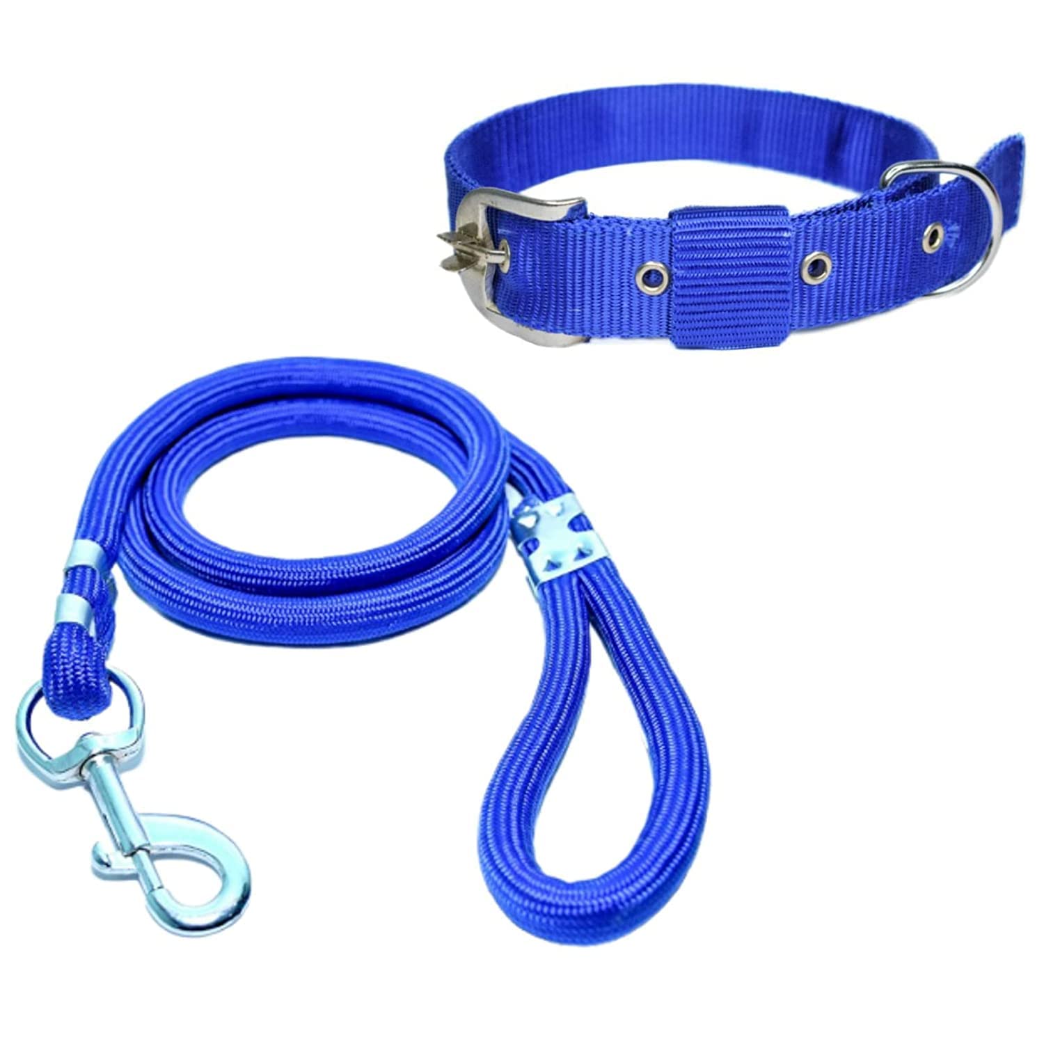 YOUNIQUE MERCHANDISE Export Quality Nylon Everyday Dog Neck Collar Belt and Hand Weaved Durable Rope Leash Set (Medium, Blue) (B0C5J5QP1Q) Amazon Price History, Amazon Price Tracker