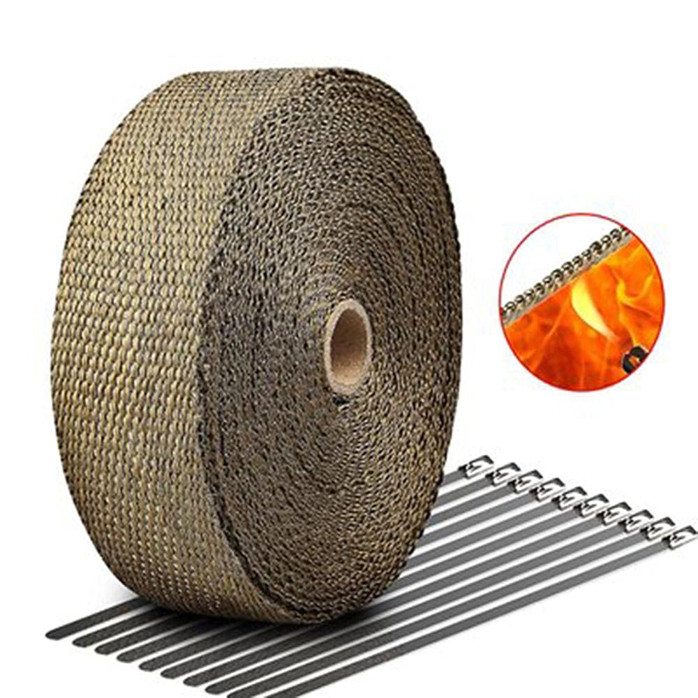 impacco di Calore 5/10/15/20/20/20/20 Metri di Scarico del Motociclo del Nastro Termico del Nastro di Calore del Nastro di Calore del collettore di Isolamento Resistente ai Legami in Acciaio