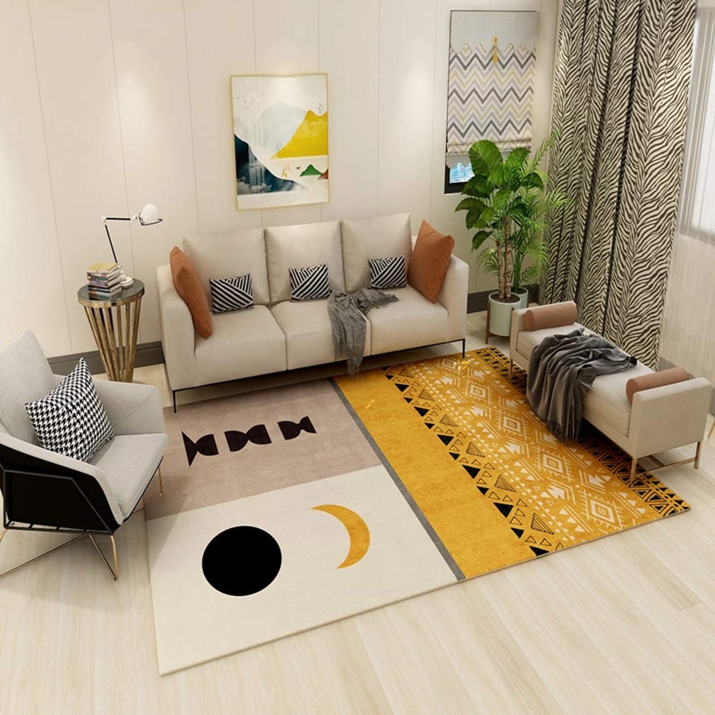 Buy MOXIC Soft Abstract Art Living Room Area Rugs Square Children Crawling Bedroom Rug Fleece Anti-Slip Carpets Nordic Modern Home Decor Mats Indoor Outdoor Runners Nursery 3' X 3' — BookShops.in