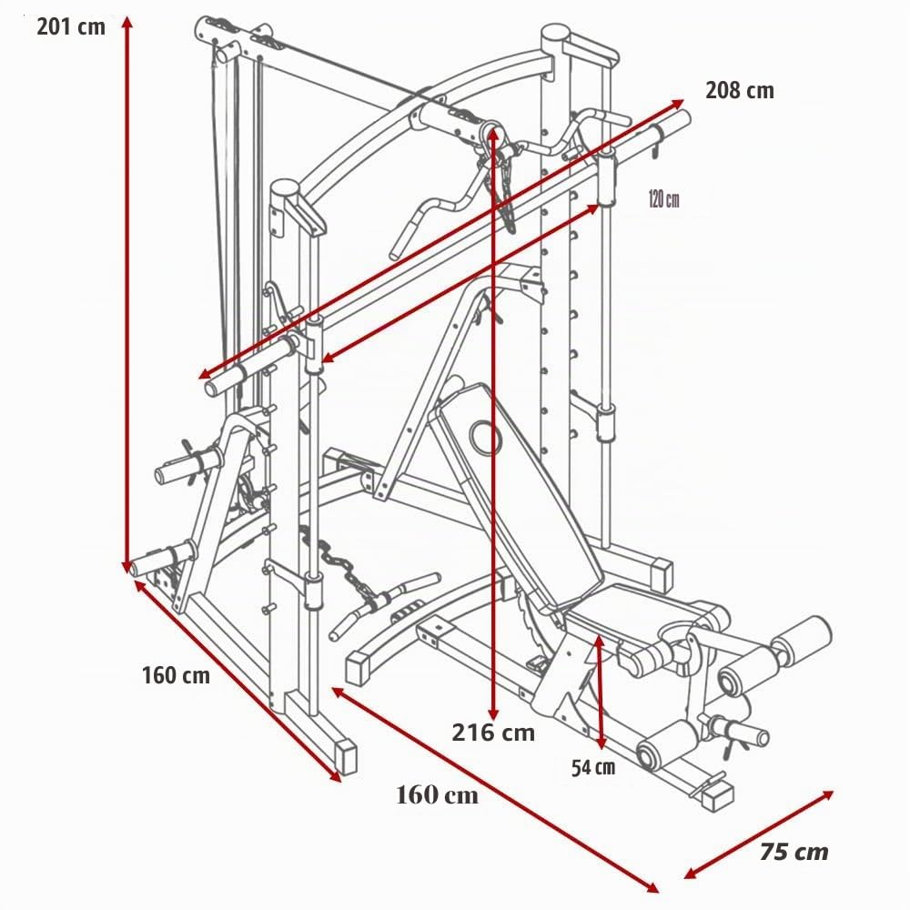 Marcy MWB1282 - Macchina da palestra Platinum Smith per casa con panca pesi