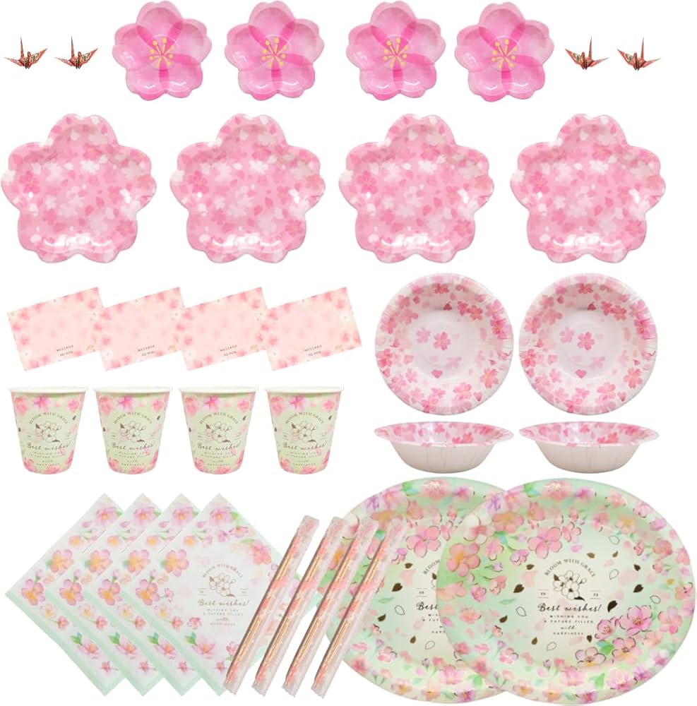 Amazon.co.jp: 【桜デザイン】おしゃれ紙皿セット (桜いっぱい