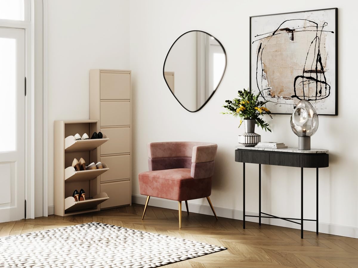 Kare Schuhschrank 2er Set mit Kippfächern, platzsparendere Schuhkipper für Flur, schmaler Schuhschrank zur Wandmontage