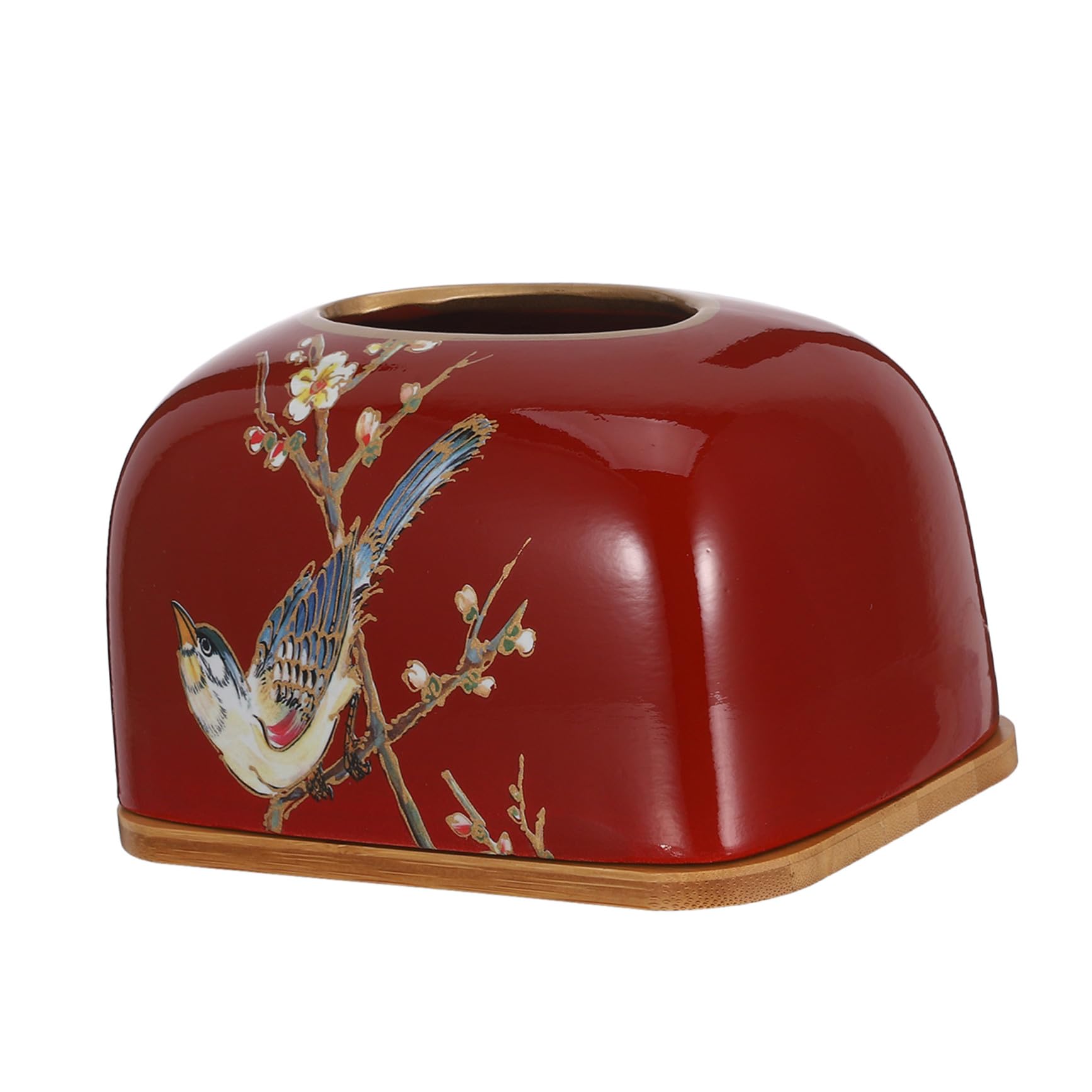 Boîte à mouchoirs en céramique Magpie avec couvercle amovible pour décoration maison