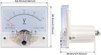 Vista 3 de uxcell Medidor de voltaje del panel analógico DC 0-20V 85C1 2,5% margen de error blanco