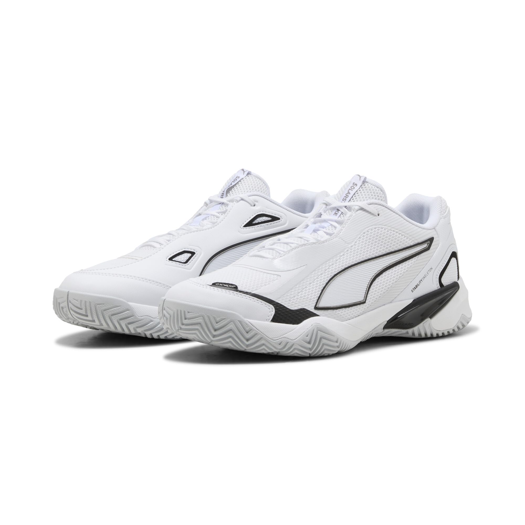 Puma Unisex Solarstrike 4 Indoor Court Shoe, White Black-Silver Mist, 45 EU