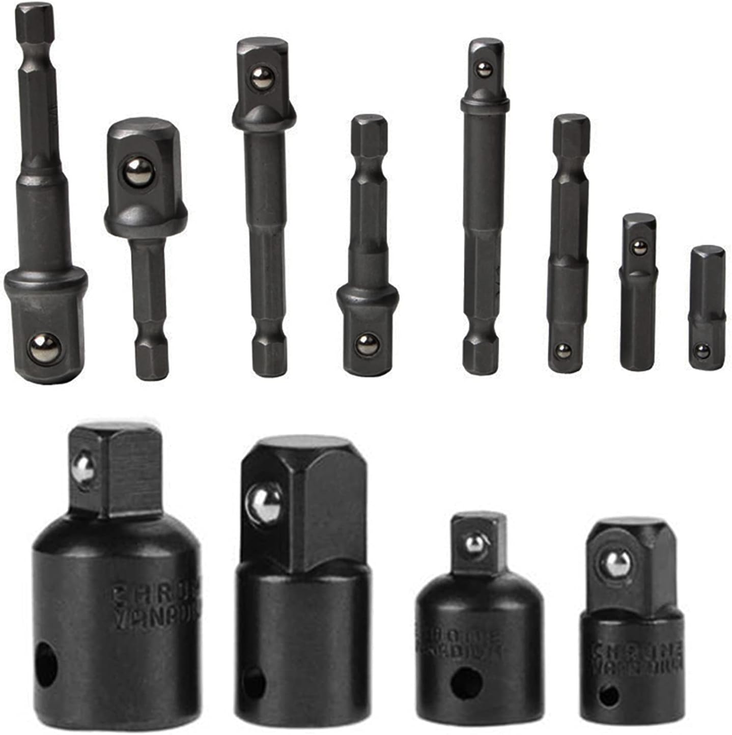 Muye 12Pcs Drive Socket Adapter and Reducer Set 8pcs Hex Shank Socket Adapter Steel Ball Socket Bit Adapter Set 4pcs Socket Adapter Reducer Set 1/4 3/8 1/2 Hand Tools Kit