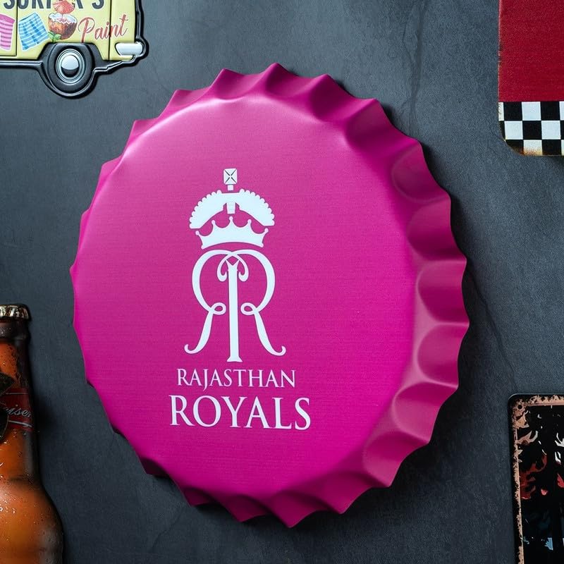 Image of EAZYWAGON Decorative Metal Bottle Caps Wall Sign Plates - 14X14 Inches - R R | Metal Wall Hanging Bottle Cap for Home, Farmhouse, Bar & Cafe Decoration | Vintage & Retro Look Plaques