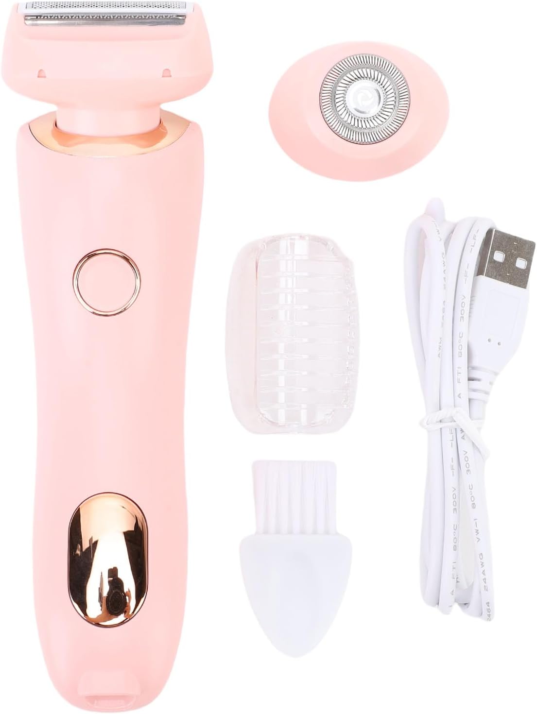 Pongnas Women Electric Body Hair Trimmer Efficient Low Irritation Shaving System Wet Dry Use for Face Legs Underarms Bikini (Pink)