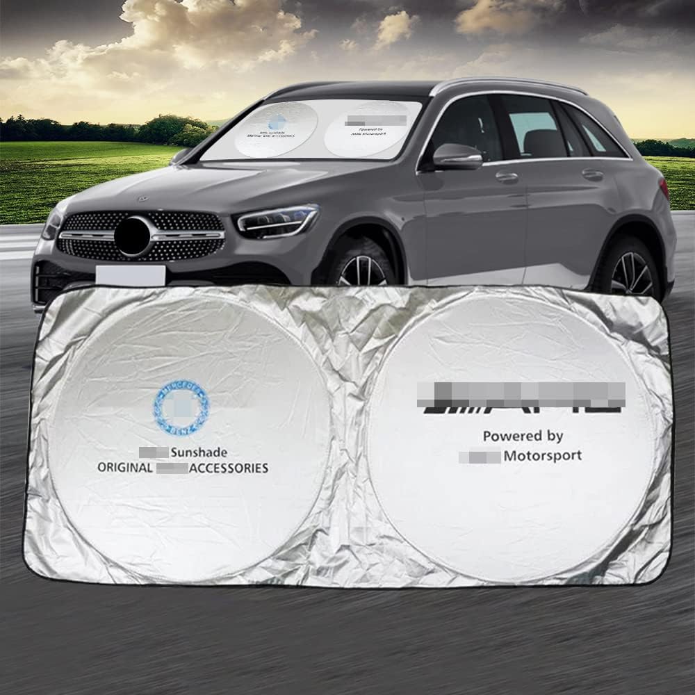 SILANKA Car Windshield Sun Shade Front Window Windshield Blocks UV Rays Sun Visor Protector Sunshade for E-Class S-Class G-Class GLC GLE GLS