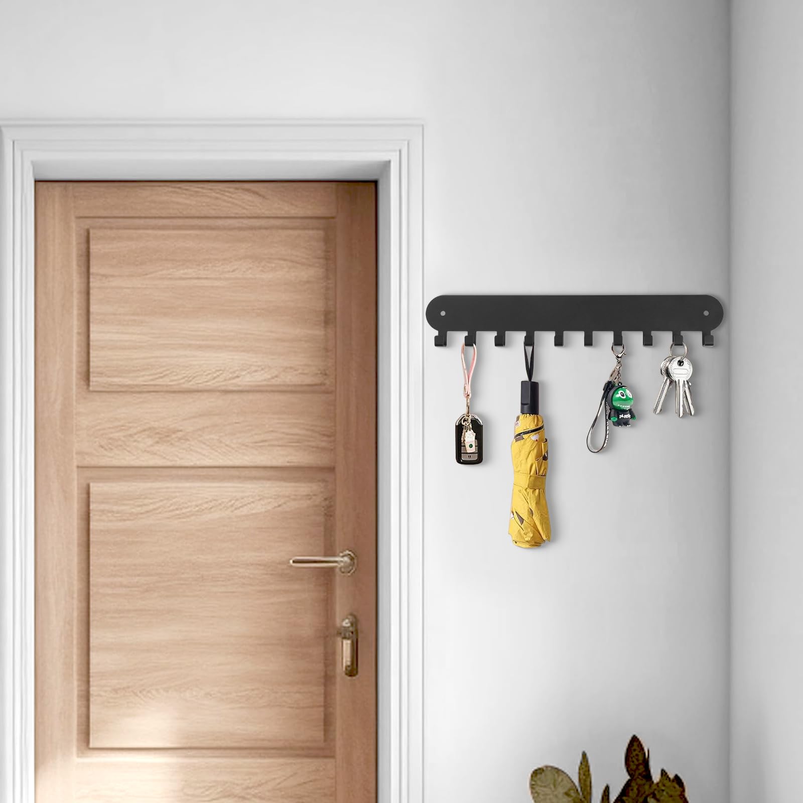 AIVORO 2 Pezzi Porta Chiavi da Muro Per Casa, con 10 Ganci, Con Striscia Adesiva Posteriore 3M, Piccolo Appendichiavi da Muro Senza Perforazione, Utilizzati per Appendere le Chiavi All'ingresso