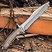 United Cutlery Rambo Last Blood Heartstopper Knife And Leather Sheath - Officially Authorized By Stallone, 7Cr17 Stainless Steel Blade, Micarta Handle, For Movie Memorabilia Collectors