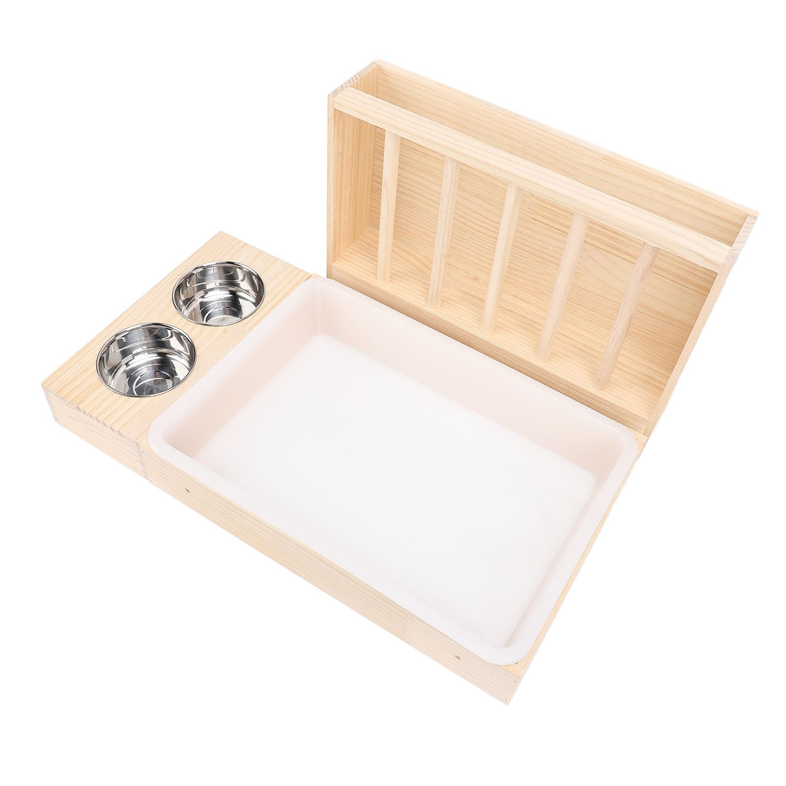 Srliya Pesebre de Madera para Alimentación de Conejos, Soporte para Heno, Inodoro, Alimentador de Heno para Conejos Más Profundo, Estante para un Ambiente de Vida Limpio