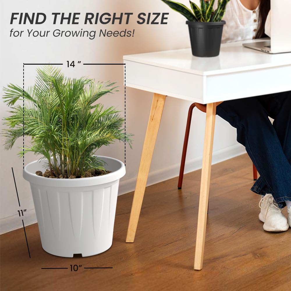 YUCCABE Shera Crown Planter Set - 3 White Nursery Pots -4