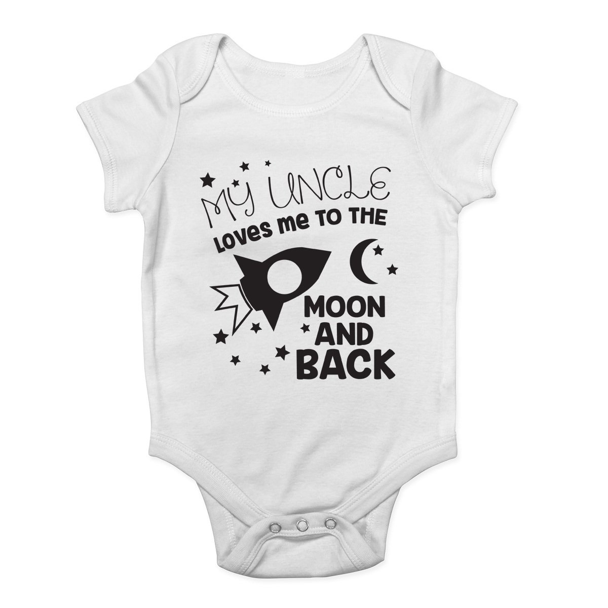 My Uncle Loves me to The Moon and Back Cute Boys and Girls Baby Vest Bodysuit White