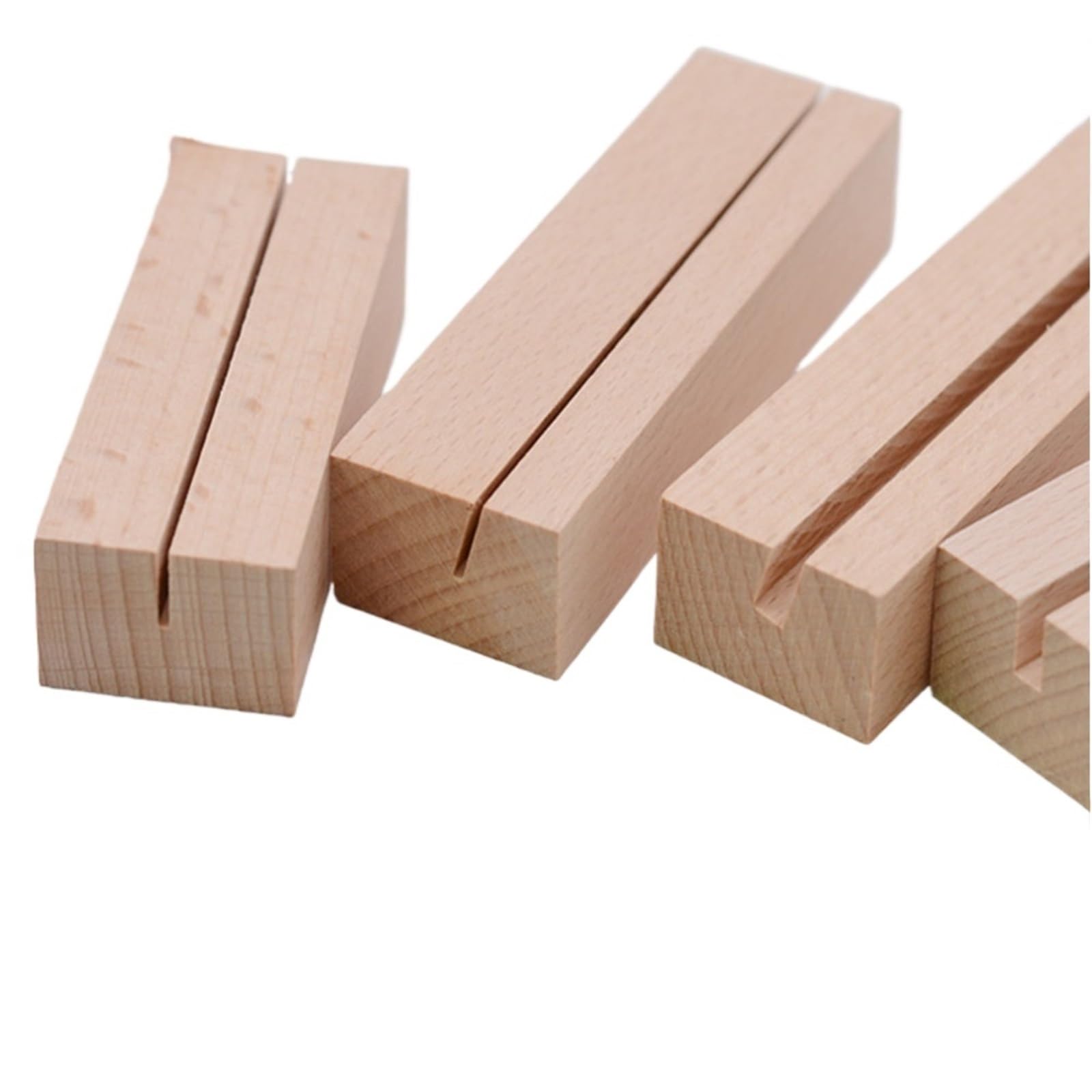 20 soportes de madera para tarjetas de lugar de madera, soporte para números de mesa, soporte para letreros, nombre para mesa de boda, número de nombre, imágenes (ranura inclinada de 1 mm)