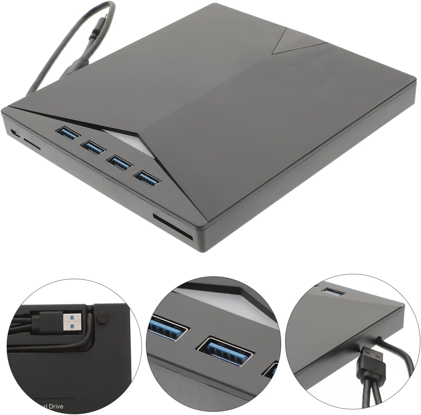Angoily Portable External DVD Drive Ultra-Slim USB Cd DVD Writer with High-Speed Data Transfer Compatible with Laptops and Desktops No Driver Required