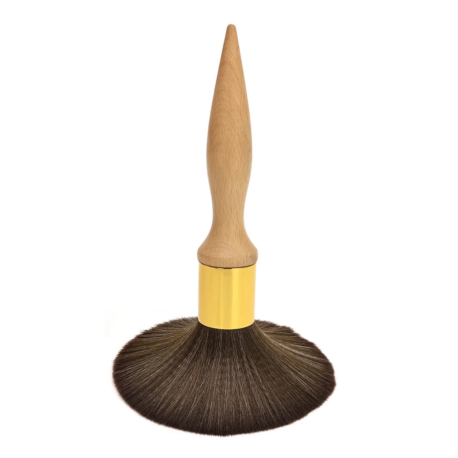 Salón De Peluquería Profesional Antiestático Herramienta De Estilismo Cepillo Suave Cuello Cara Eliminación De Polvo Cepillo De Limpieza Mango De Madera(F)