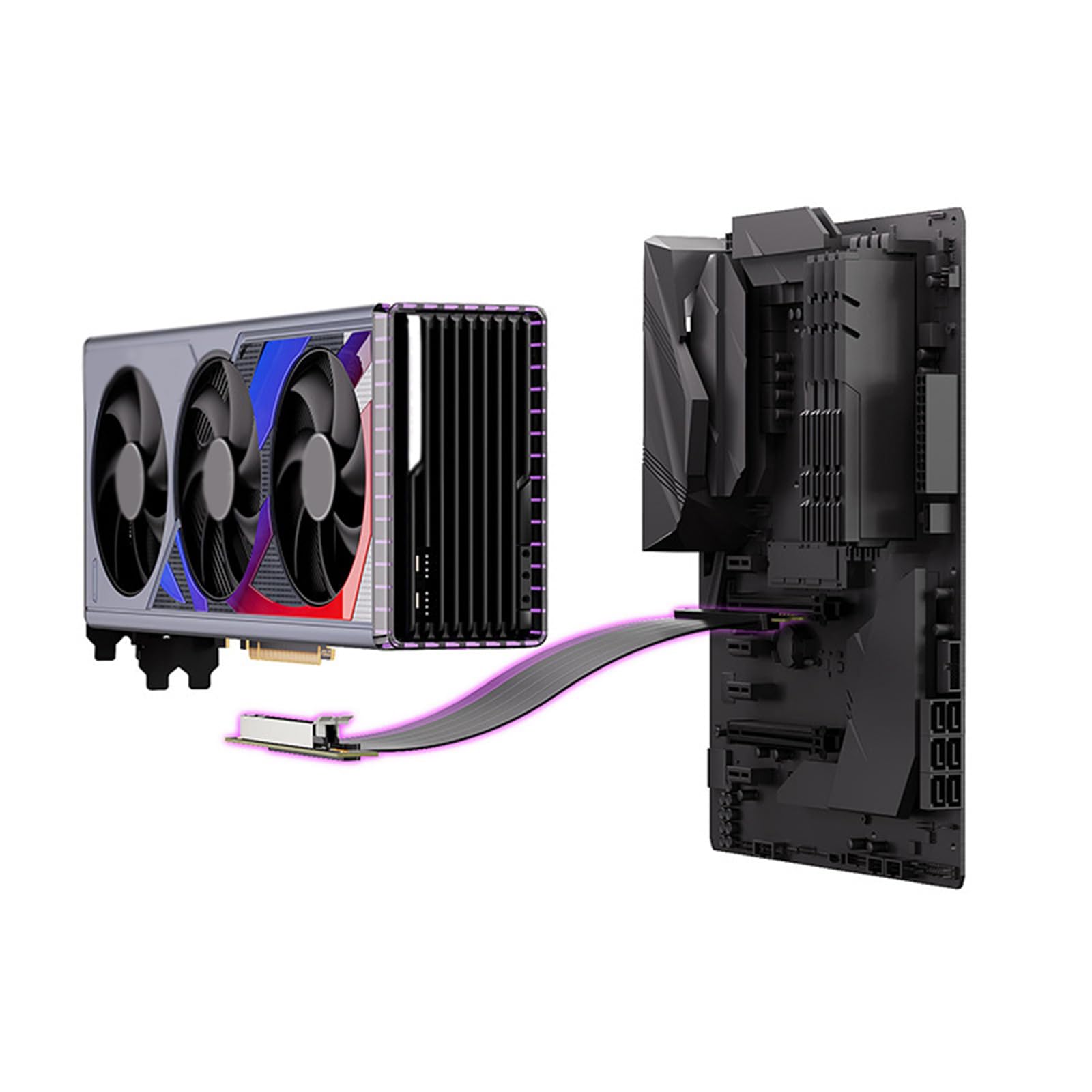 Cable flexible PCIe4.0x16 de 200 mm para una colocación de GPU mejorada y blindaje electromagnético GPU cable de extensión de instalación