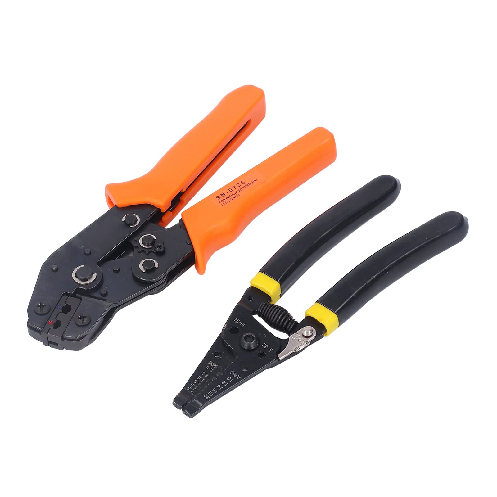 Kit de herramientas para engaste de cables con 4 mordazas intercambiables, pelacables, cortadores y alicates de engaste para terminales, mango ergonómico con liberación automática