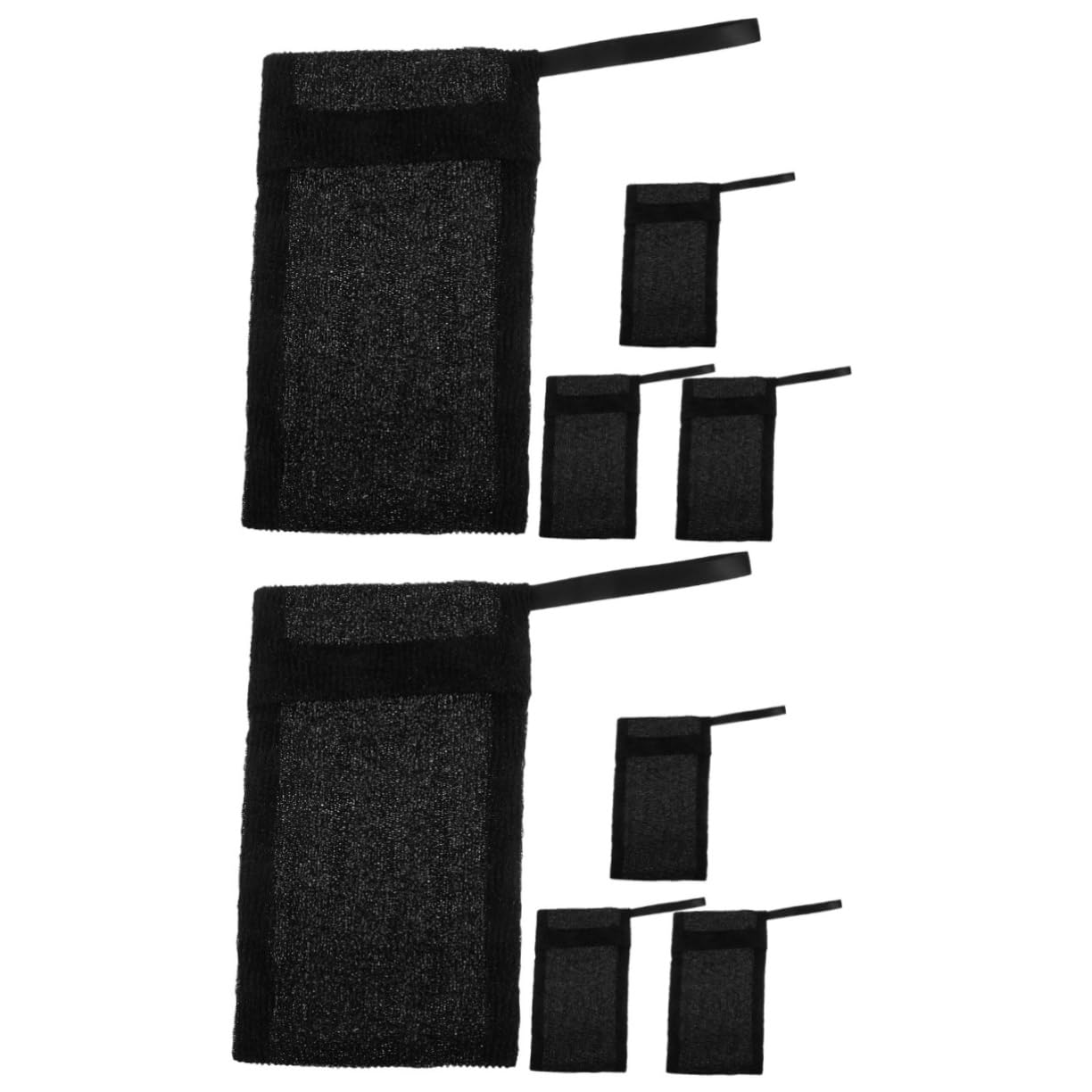 FRCOLOR 8 Pcs Soap Foaming Mesh Bag Exfoliating Soap Net Soap Pouch Sponge Soap Holder Travel Toothpaste Dispenser Soap Dishes for Bar Soap Foam Pocket Bag for Soap Black Nylon Fiber