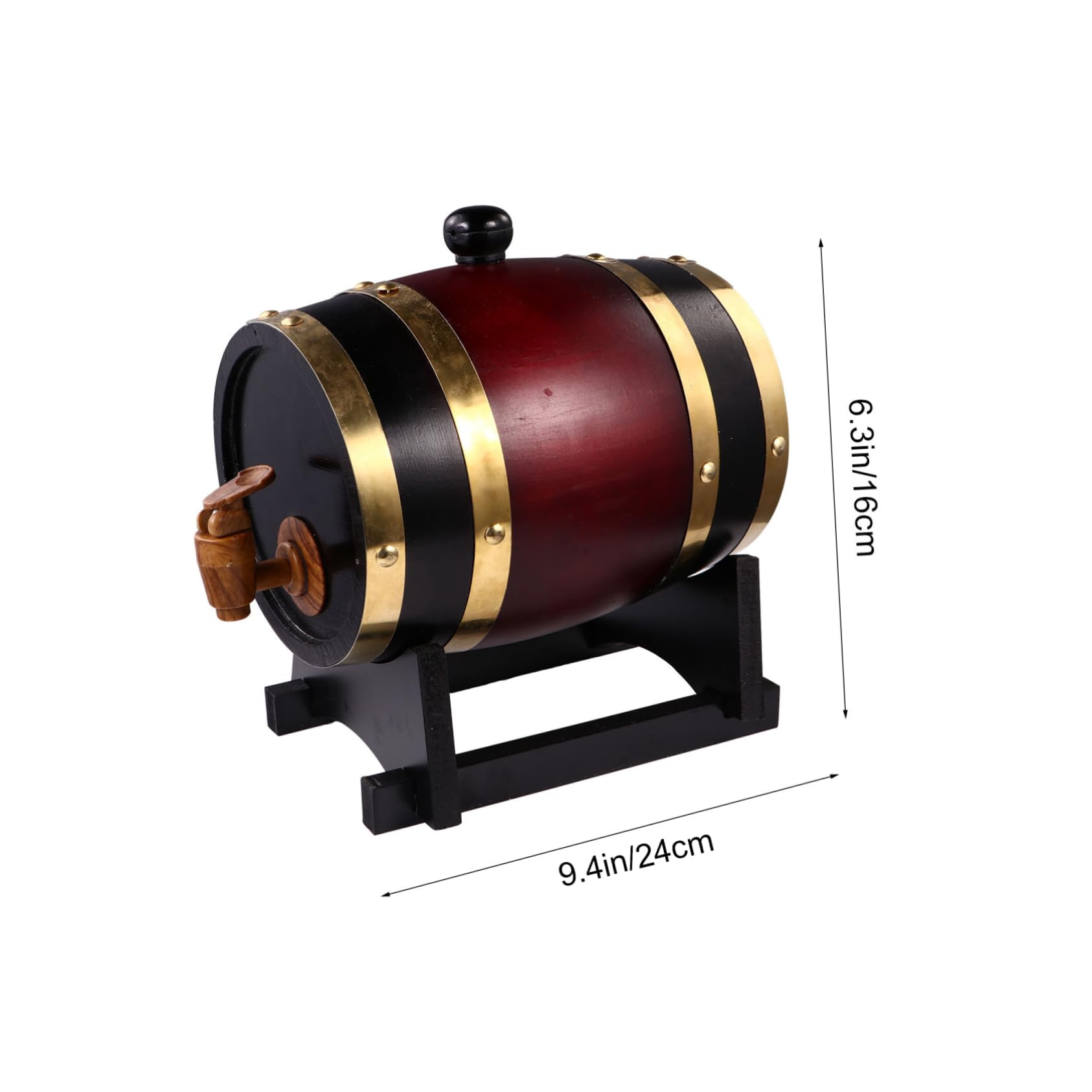 PRETYZOOM Real Wood Wine Aging Barrel Beer Cask for Cooling Decorative Barware for Home