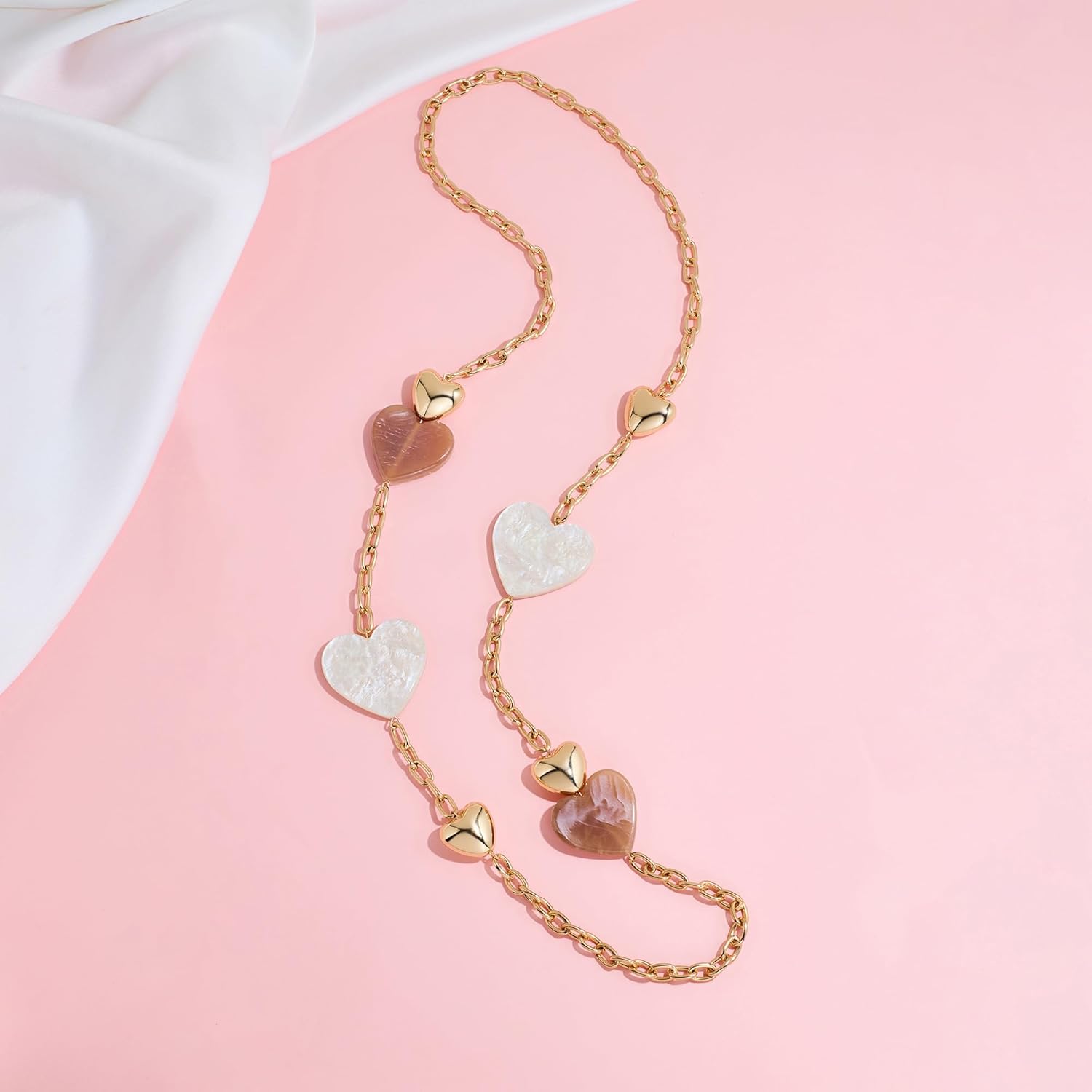 Heart Pendant Necklace for Women Acrylic Chunky Heart Long Necklace for Women Statement Trendy Fashion Accessory Jewelry Gifts - Image 5