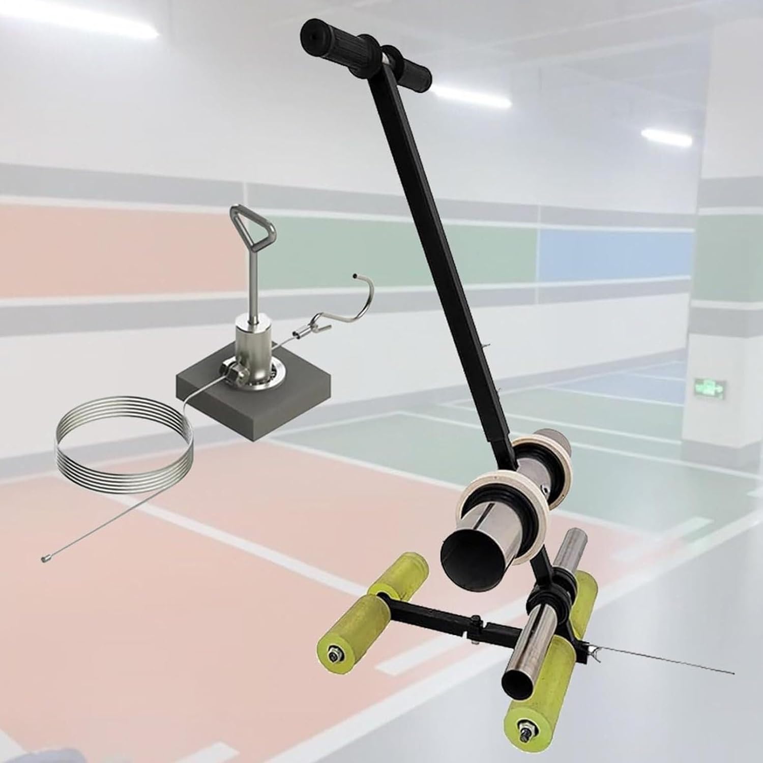 Manual Floor Tape Applicator with Circle Drawing Kit, Adjustable Width 4-28cm, Stainless Steel, for Driveway & Concrete