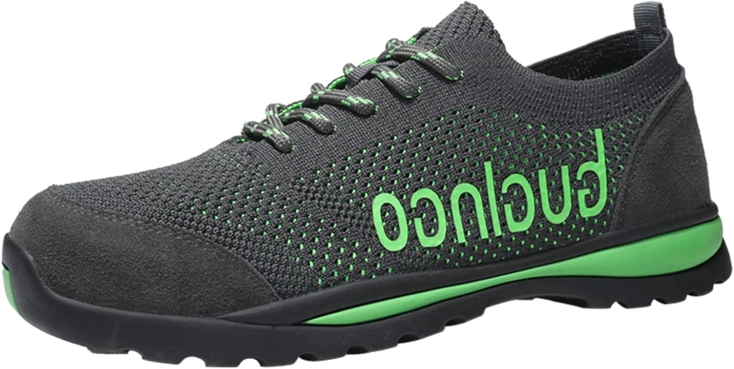 Micoklinlin Steel Toe Shoes for Men Summer Mesh Work Safety Shoes Breathable Hiking Shoes Smash and Puncture Resistant