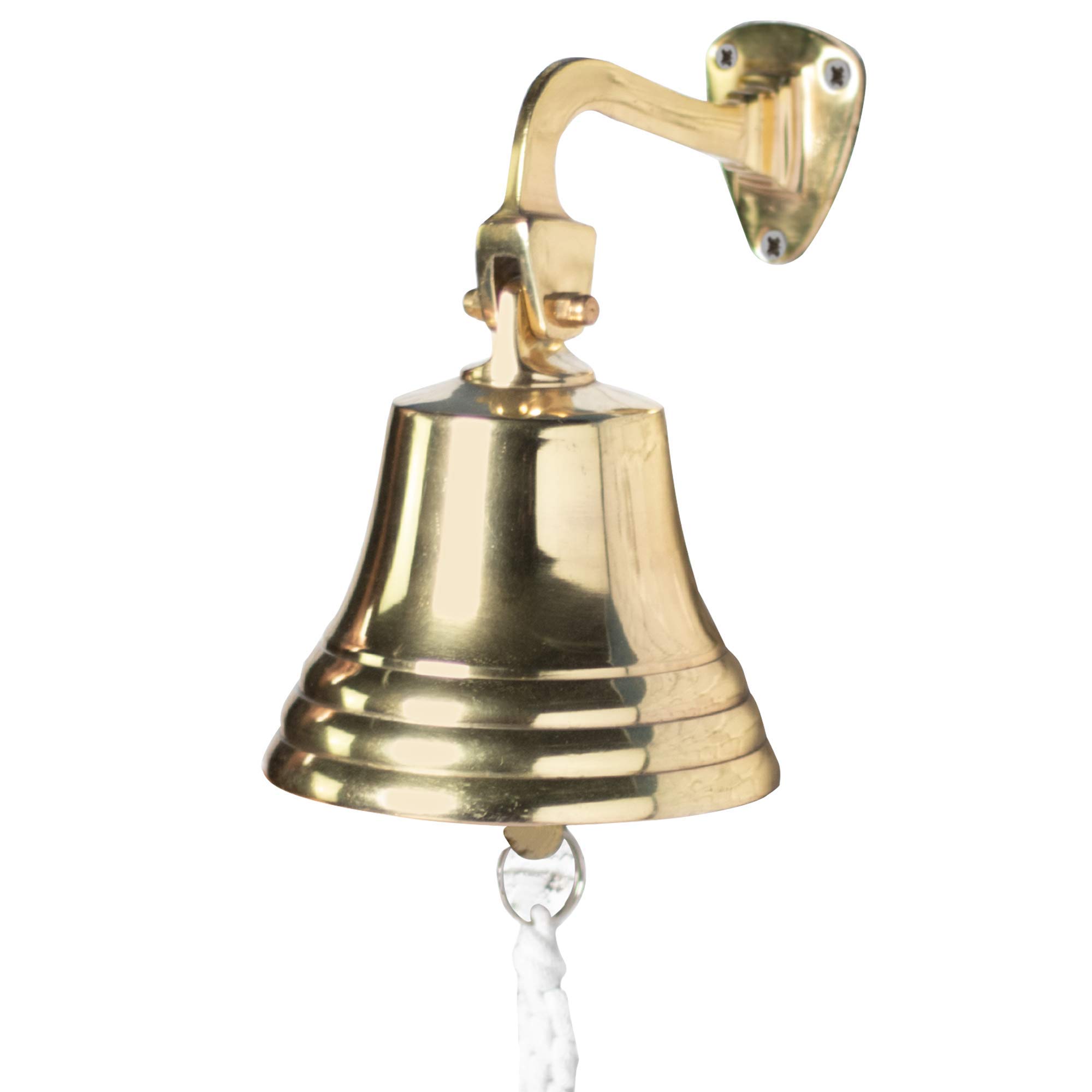 Wall Mounted Traditional Door Bell - Gold | Nautical Themed Ship Bell Ringer | Ideal for Home Bars & Pub Last Orders | Home Bar & Pub Decor | M&W