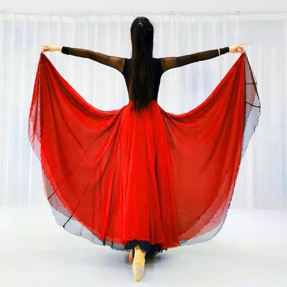 Spódnica do tańca brzucha dla kobiet spódnica taneczna flamenco spódnica do tańca brzucha spódnica do tańca brzucha czerwone spódnice długie koło pełne koło tancerz brzucha