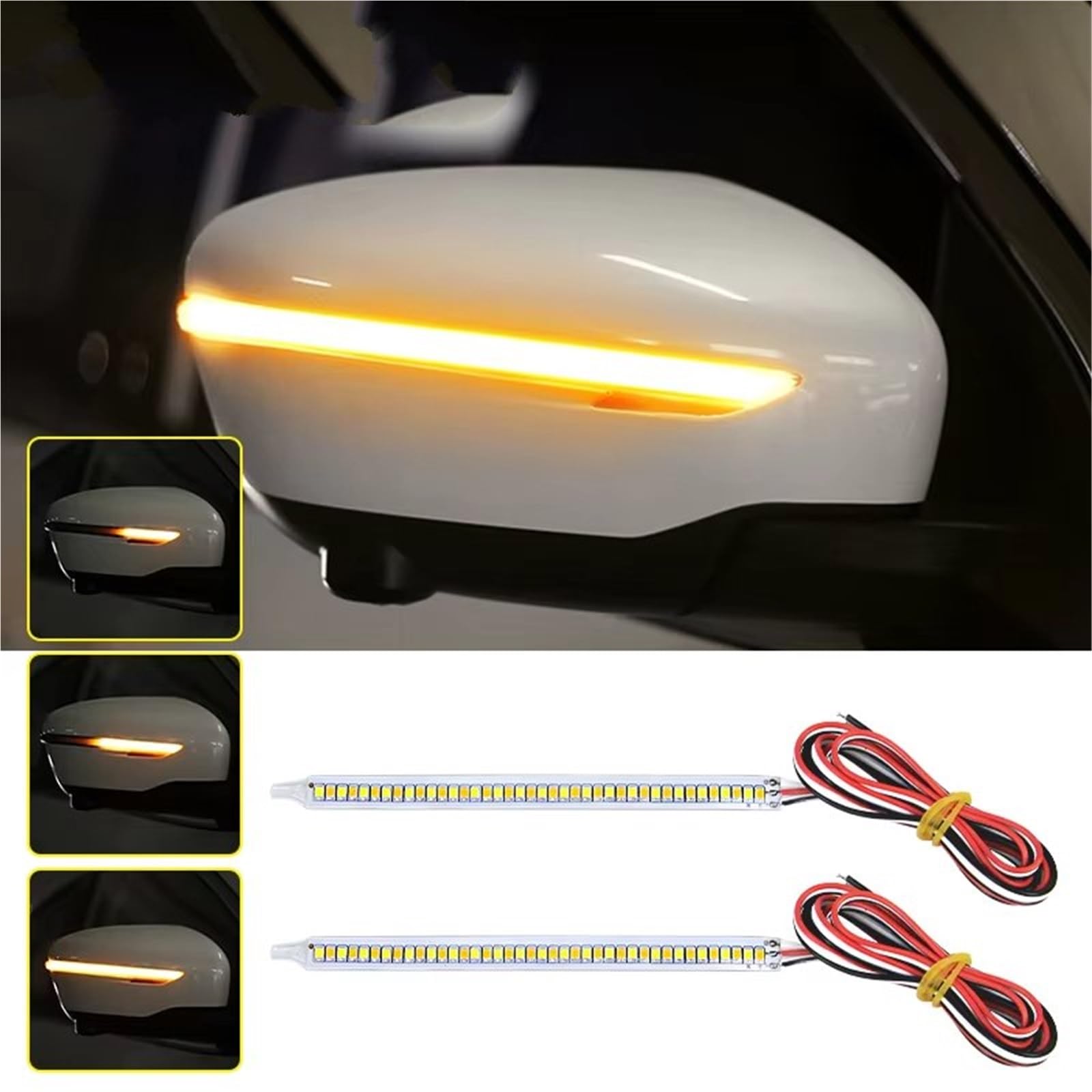 Indicatore Di Direzione Per Specchietto Retrovisore Per Auto A LED Striscia Di Fari Automatica Indicatore Di Direzione Luce Fluente Indicatori Retrovisori(14cm 2pc)